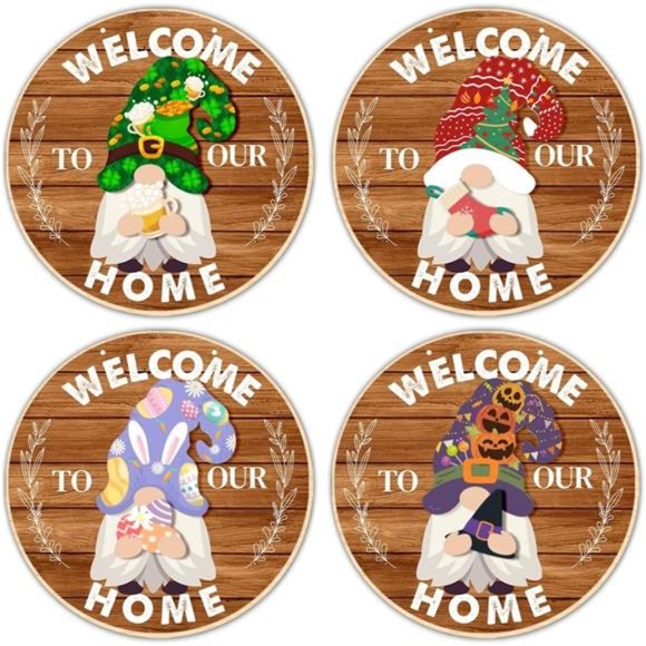 Interchangeable Welcome Sign for Front Door Welcome to Our Home Wreath Sign - Picture 4 of 8